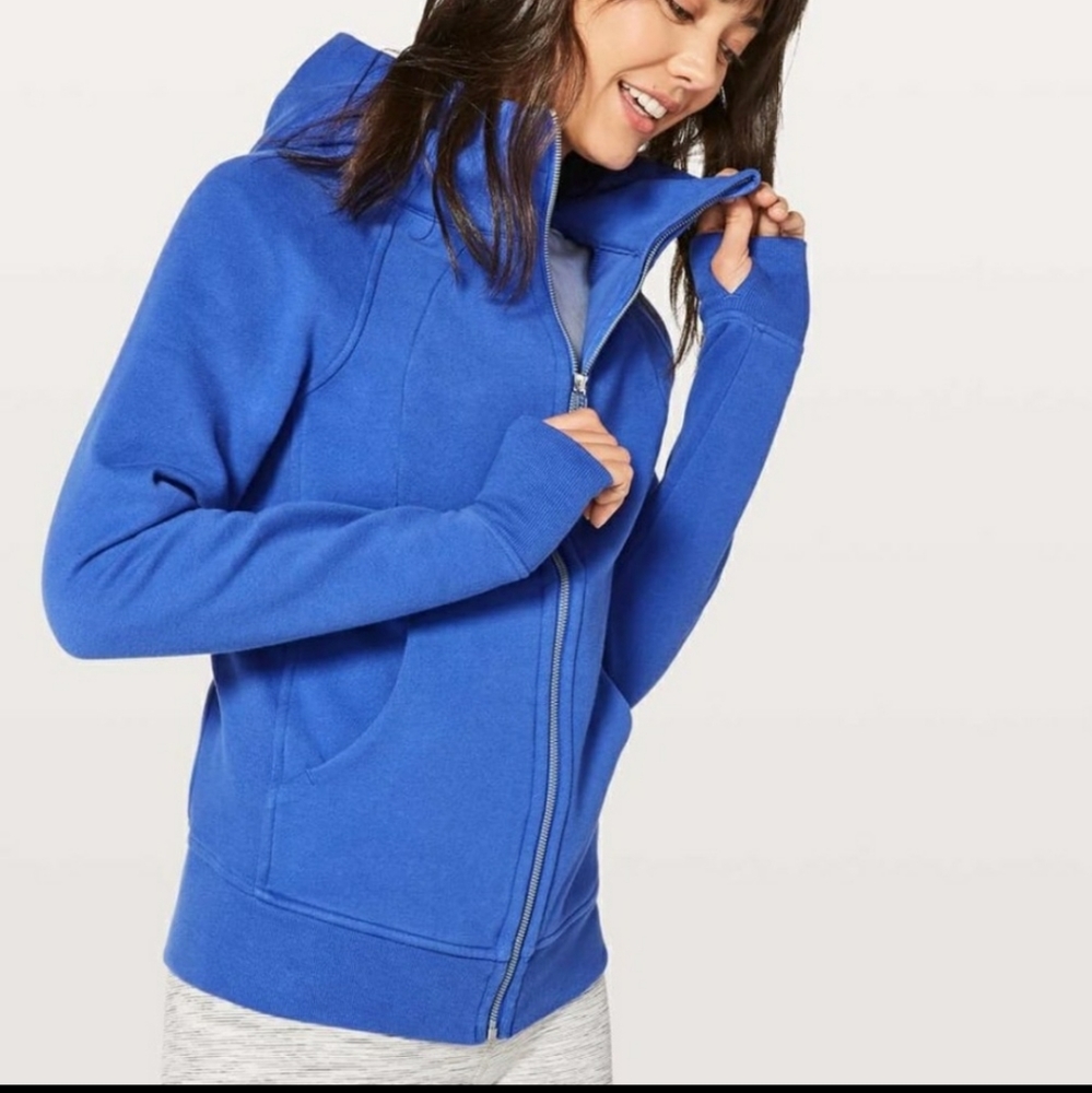 Lululemon Scuba Hoodie 6 Blue Full Zip Jacket Thumbholes Long Sleeve